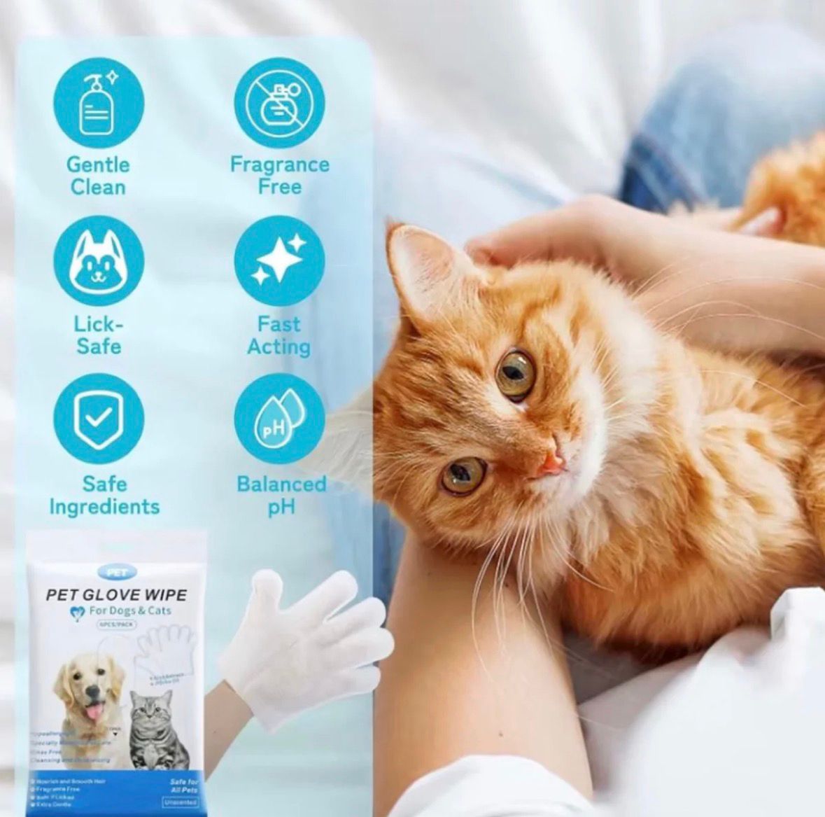 Pet Wiping Gloves (6 Pack)